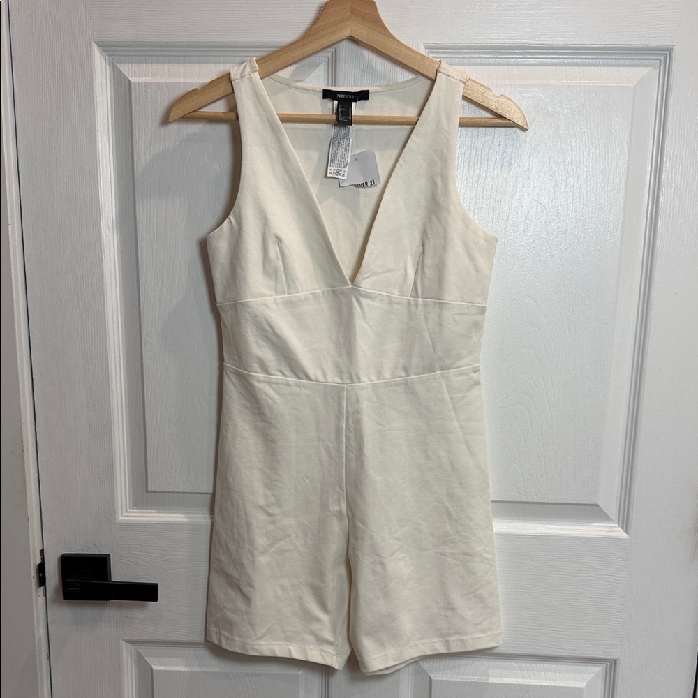Forever 21 Cream Jumpsuit